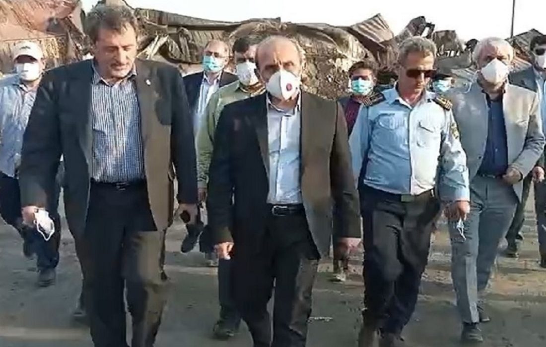 بازدید رئیس سازمان صدا و سیما از بندر شهید رجایی پس از حادثه