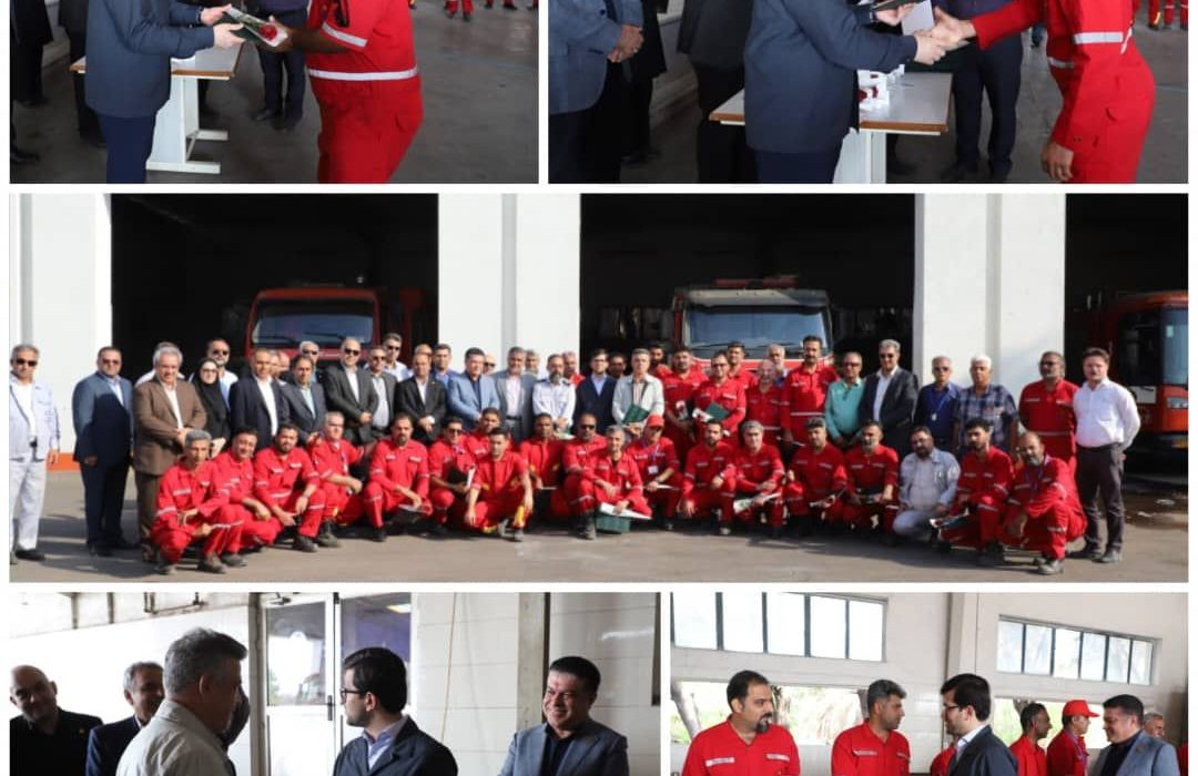 حضور معاون وزیر نفت در جمع آتش‌نشانان و کارکنان پالایشگاه نفت بندرعباس / قدردانی از ایثارگری در حادثه اسکله شهید رجایی