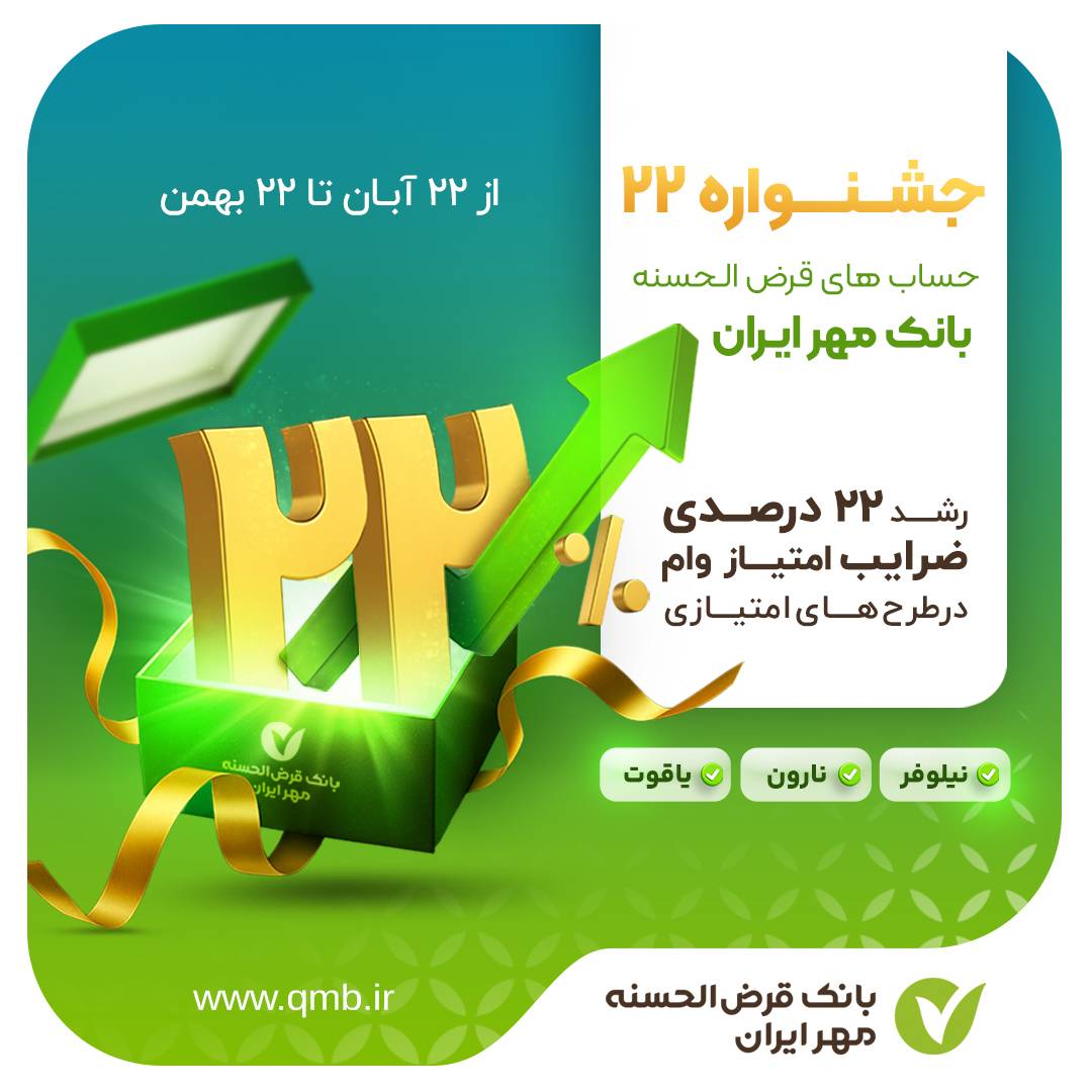 جشنواره ۲۲ حساب‌های بانک مهر ایران