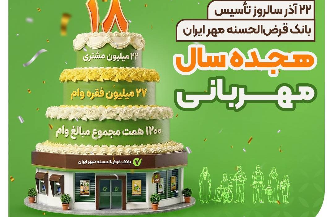 ۱۸ سال مهربانی در سالروز تاسیس بانک قرضالحسنه مهر ایران؛ خدمترسانی به مردم هرمزگان با ۱۶ شعبه فعال در استان