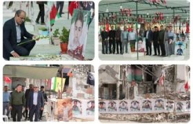  ادای احترام و تجدید میثاق مدیرکل امور مالیاتی هرمزگان با ۱۶۸ تن از شهدای مدرسه شجره طیبه میناب