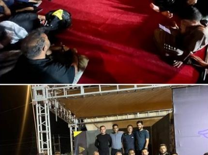 تقدیر احمد مرادی از کارکنان صدا و سیمای مرکز خلیج فارس در مسیر نجف به کربلا