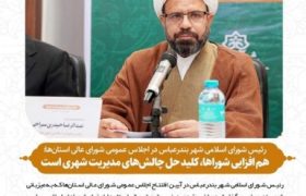 هم افزایی شوراها، کلید حل چالش‌های مدیریت شهری است